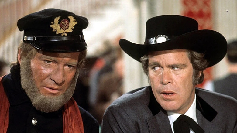 Cash Conover looks askance at a disguised Jeff Cable in Barbary Coast