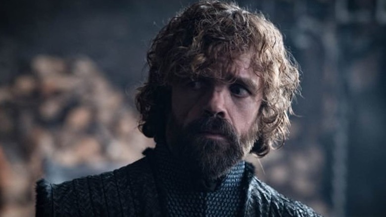 Tyrion Lannister (Peter Dinklage) looks apprehensively in Game of Thrones