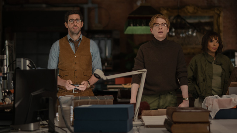 Charlotte, Luke, Owen, Deb, and Murph in their workshop in Fountain of Youth