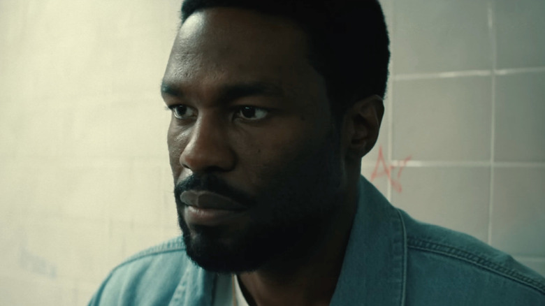 Yahya Abdul-Mateen II's Simon Williams looking nervous in Wonder Man