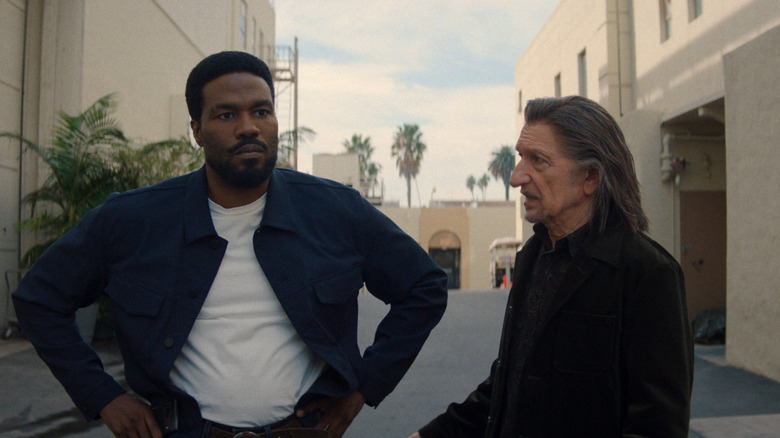 Yahya Abdul-Mateen II's Simon Williams and Ben Kingsley's Trevor Slattery at a studio lot on Wonder Man