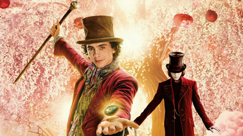 Willy Wonka Timothee Chalamet and Johnny Depp 