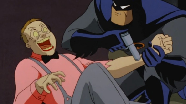 Batman: The Animated Series, "The Laughing Fish," Batman giving Joker venom antitoxin to G. Carl Francis
