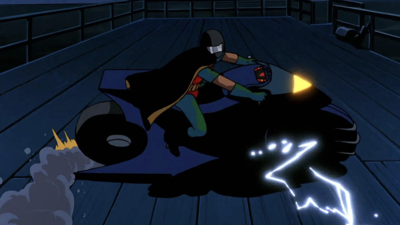 Batman: The Animated Series, Robin sliding on his motorcycle in a homage to the Akira motorcycle slide