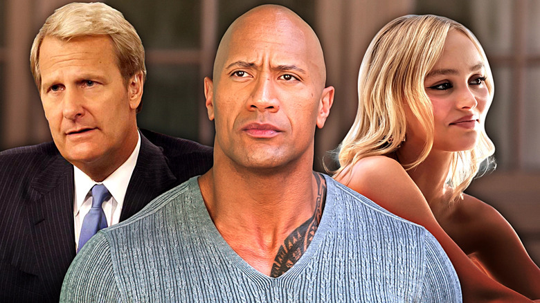 Images of Will McAvoy from The Newsroom, Spencer from Ballers, and Jocelyn from The Idol edited together