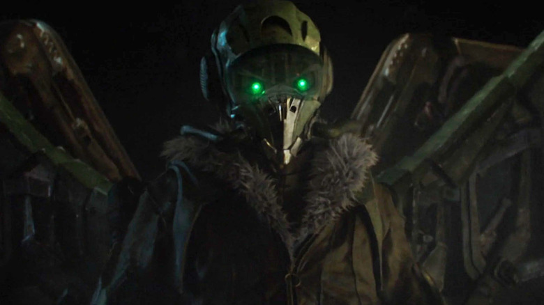 Vulture (Michael Keaton) looking down in Morbius