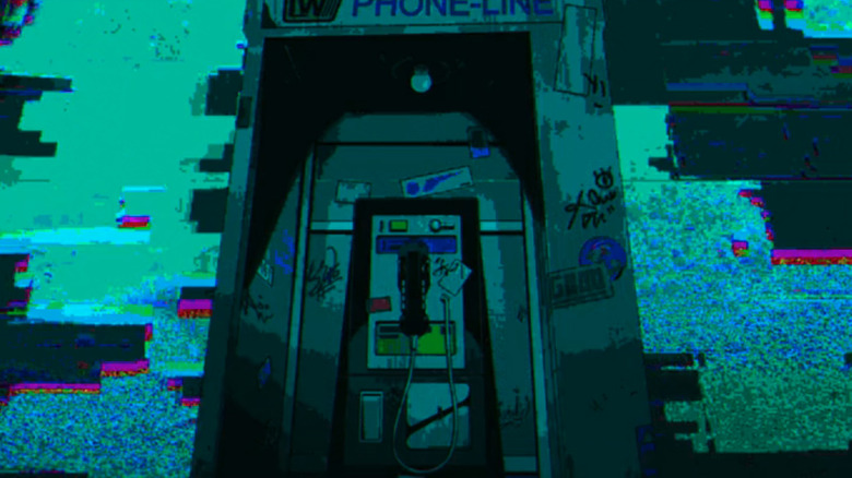Phone booth with digital noise around it in X-Men '97