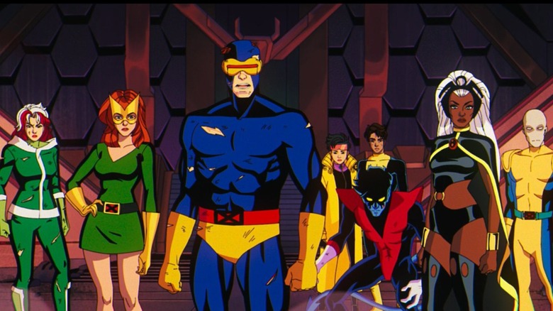 Rogue Jean Grey Cyclops Jubilee Sunspot Storm and Morph stand in the X-Men '97 finale
