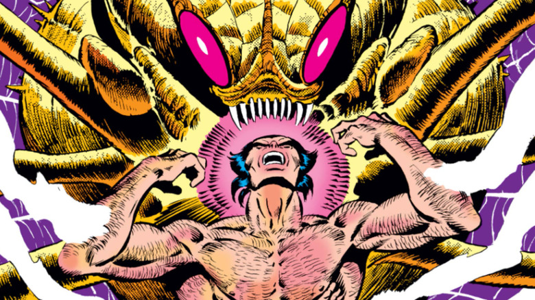 Uncanny X-Men #162 - Wolverine caught in web of giant Brood