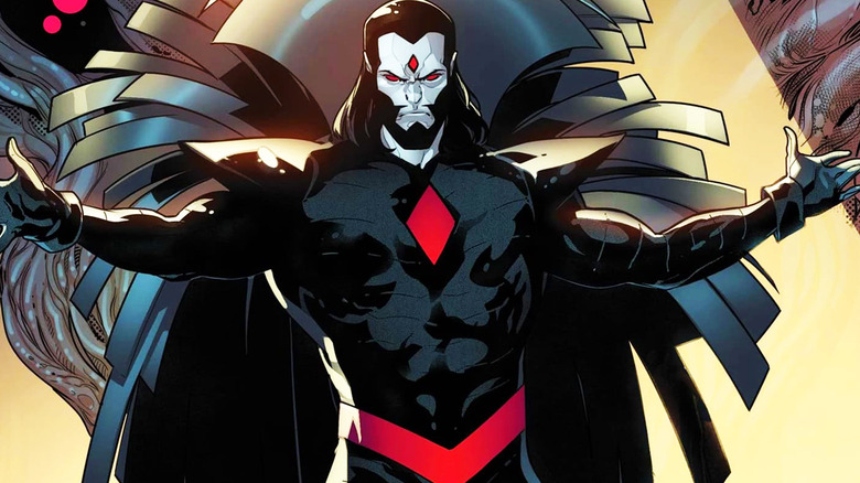 Mister Sinister is seen holding his arma wide on a variant cover of Powers of X #5