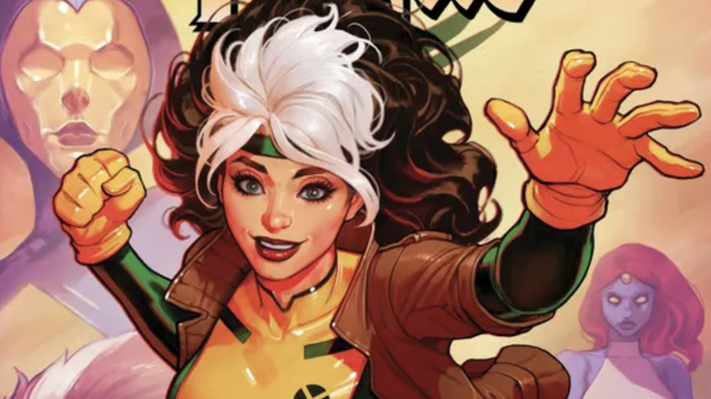 Rogue is seen flying on the cover of Rogue #1