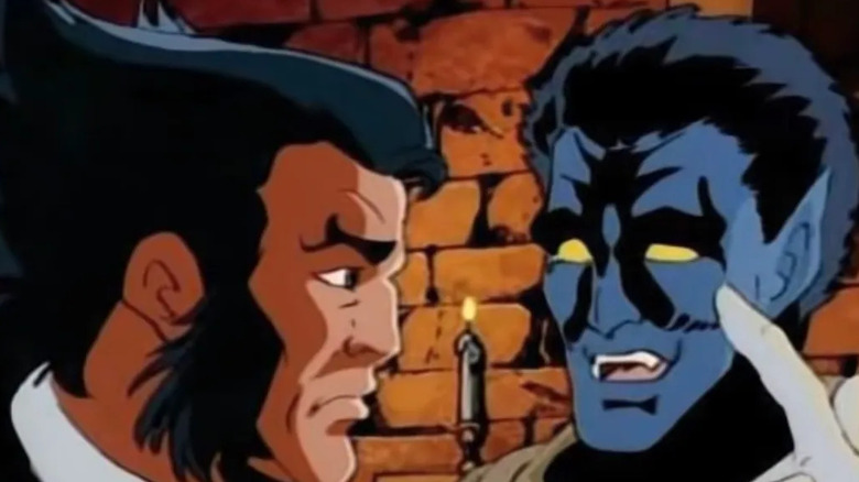 Logan and Nightcrawler in church in X-Men: The Animated Series