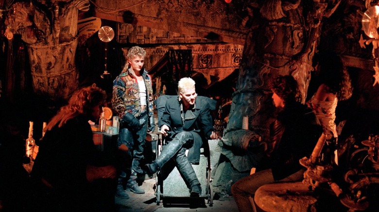 David (Kiefer Southerland) and his lackeys in their coven's cave