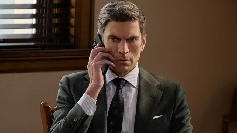 Wes Bentley as Jamie Dutton taking a phone call on Yellowstone