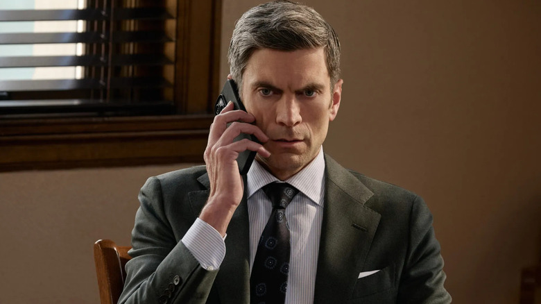 Wes Bentley as Jamie Dutton taking a phone call on Yellowstone