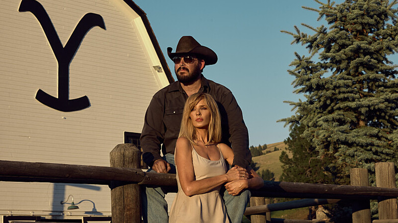 Rip and Beth staring at the sunset on Yellowstone