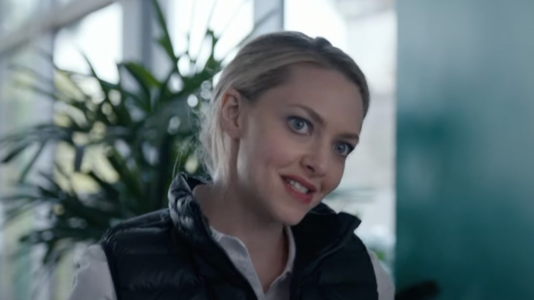 Amanda Seyfried as Elizabeth Holmes looking a little crazy in The Dropout
