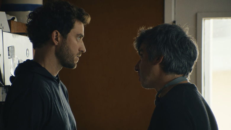 William Evans and Nathan Fielder stand face to face in a kitchen in You Can See Everything