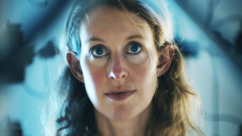 Elizabeth Holmes is seen in closeup in You Can See Everything