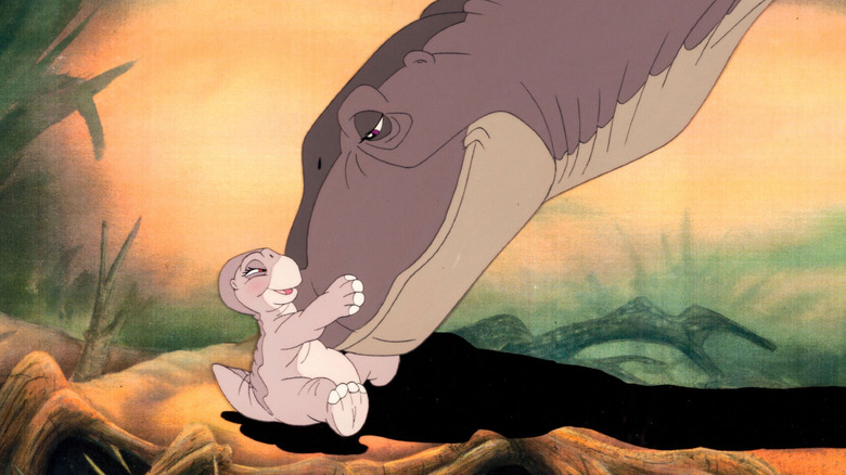 Littlefoot and his mother in The Land Before Time