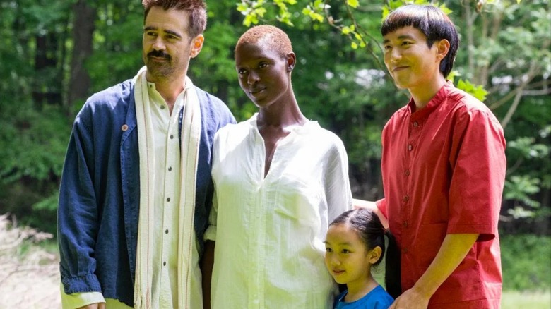 Colin Farrell, Jodie Turner-Smith, Malea Emma Tjandrawidjaja, and Justin H. Ming in After Yang