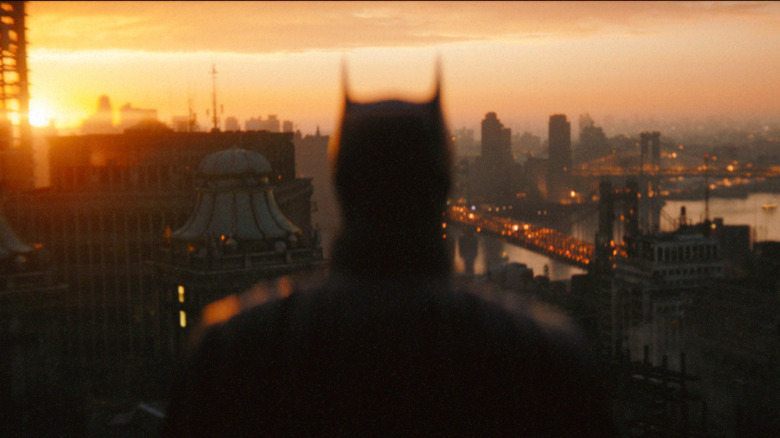 The Dark Knight surveys Gotham City in The Batman