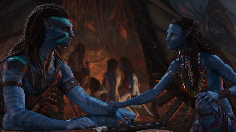 Sam Worthington and Zoe Saldana in Avatar: The Way of Water