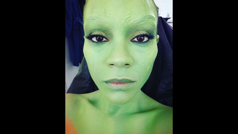Zoe Saldana in Gamora Makeup