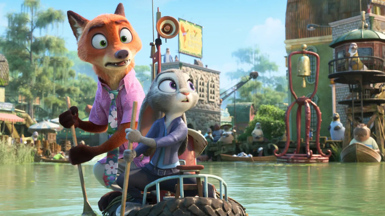 NIck Wilde and Judy Hopps paddle through Marsh Market
