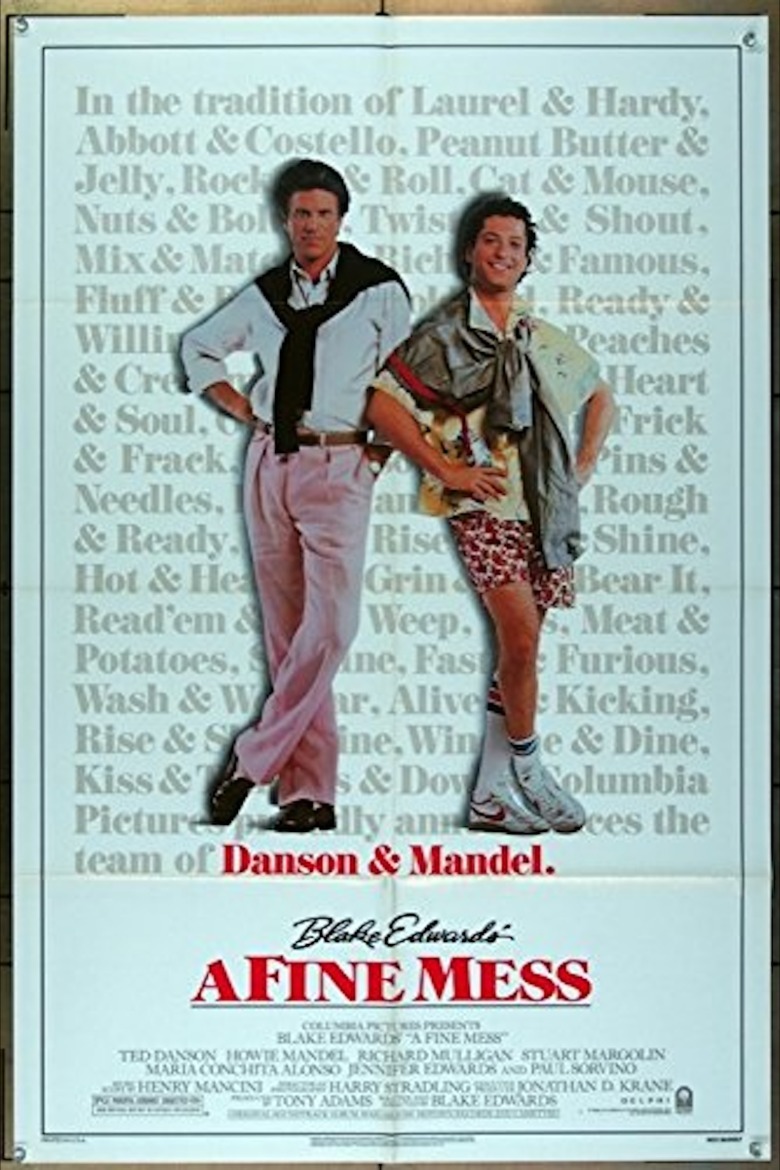 A Fine Mess poster featuring Ted Danson and Howie Mandel
