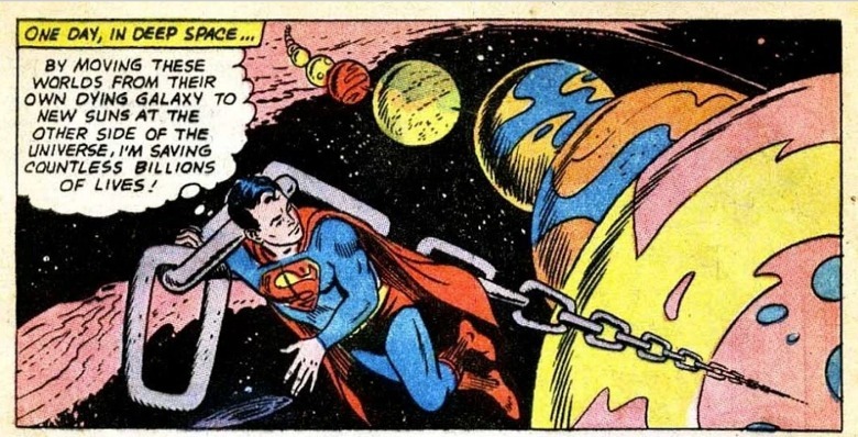 Superman pulls a planet DC Comics