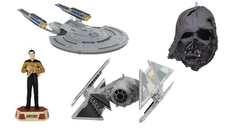 Hallmark ornaments from Star Trek and Star Wars