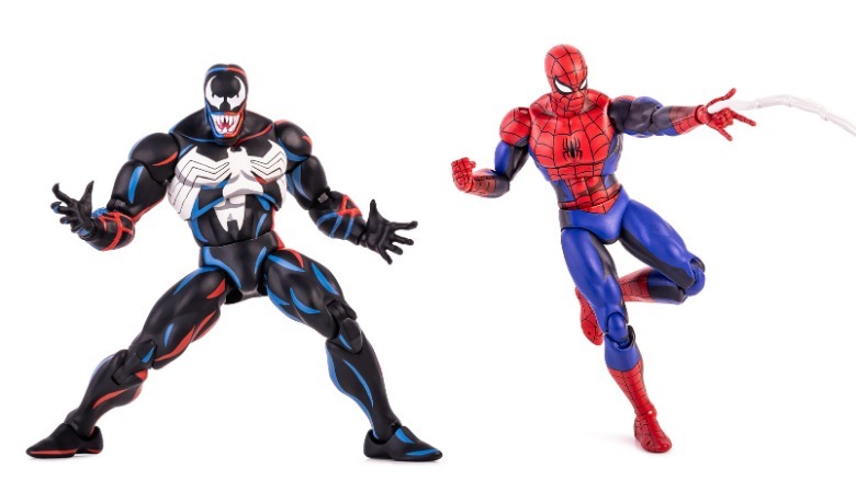 Mondo Spider-Man and Venom animated action figures