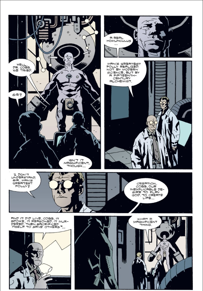 Abe Sapien vs Science doctors talking about inert Roger The Homunculus