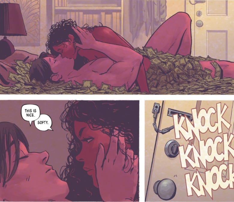 Sure Batman # 13 - Bruce and Selina Kissing in Cash