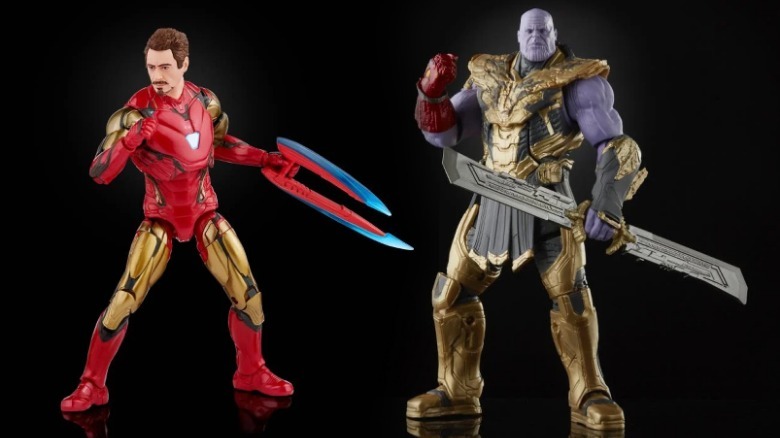 Marvel Legends Iron Man and Thanos action figures from Avengers: Endgame