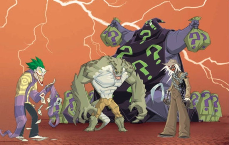 The Batman 2004 concept art of Joker Killer Croc Riddler and Scarecrow