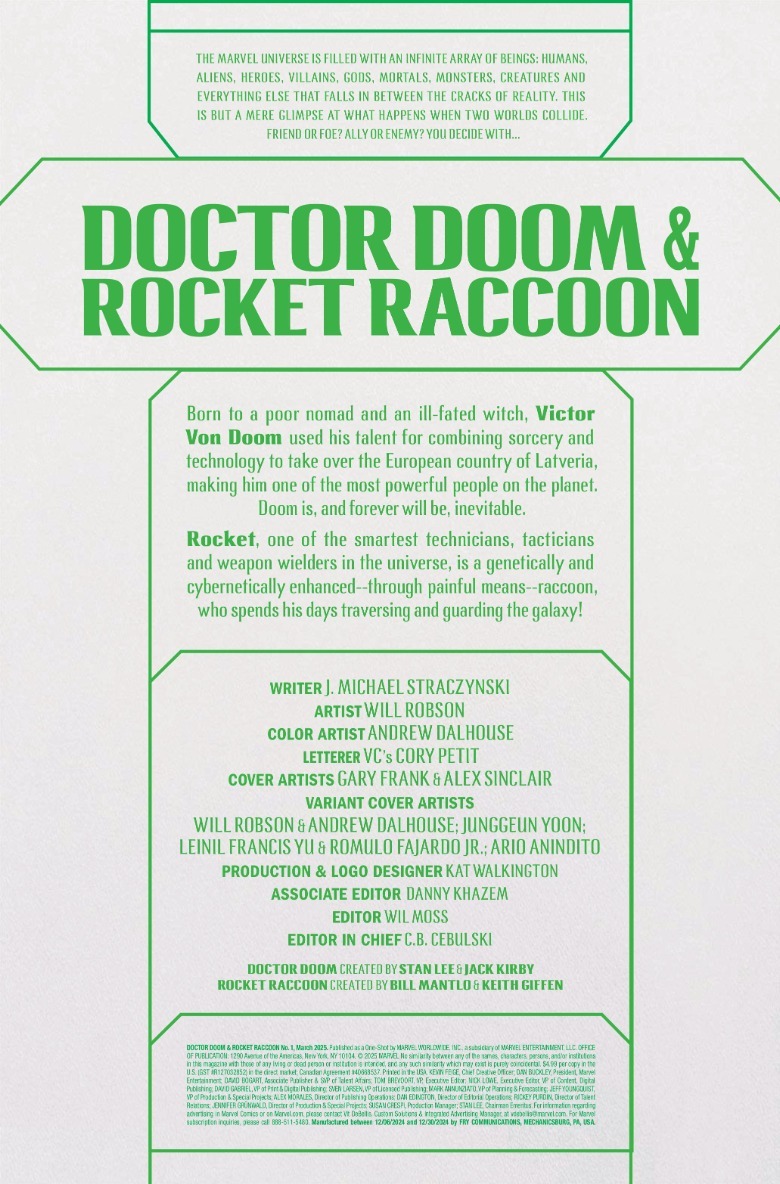 Doctor Doom y Rocket Raccoon Resumen Página 1