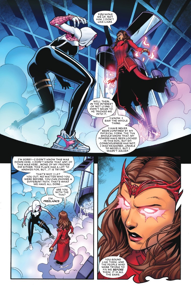 Marvel Comics 'TVA #5 Page 3 Spider-Gwen e Scarlet Witch