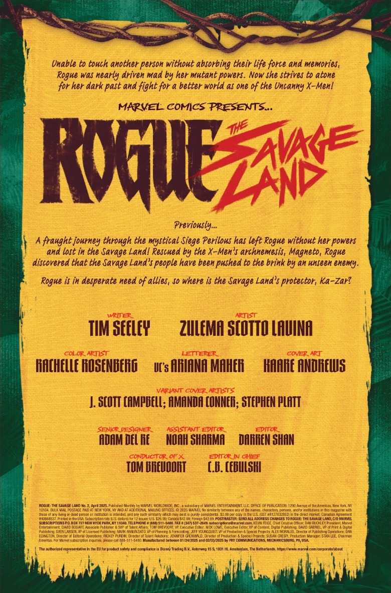 Rogue Savage Land #2 recap page