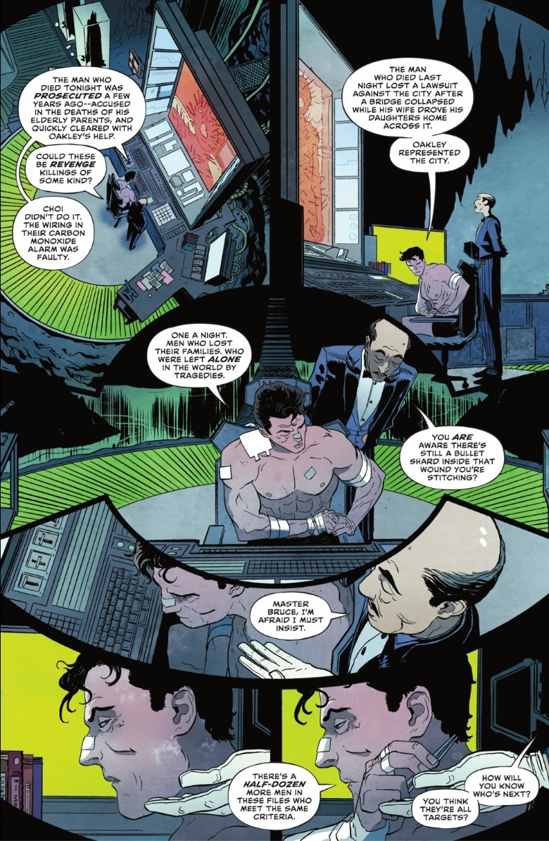 Batman: Dark Patterns Bruce and Alfred in the Batcave
