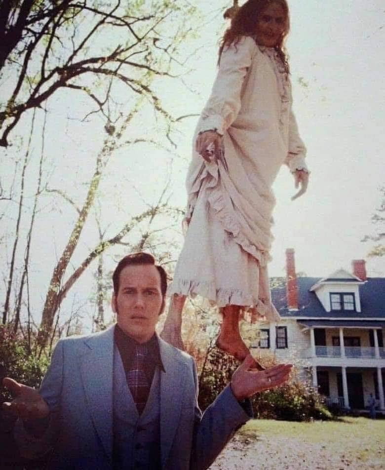 Patrick Wilson and Joseph Bishara on the set of The Conjuring
