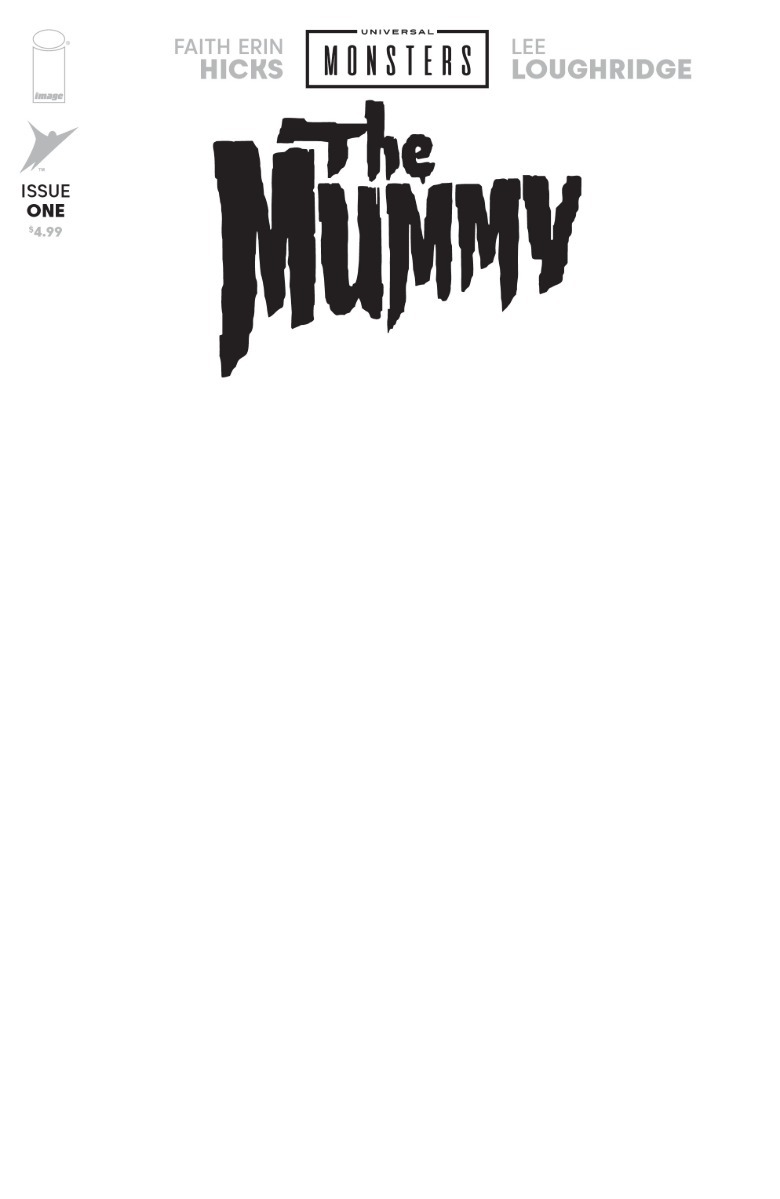 Cubierta variante de dibujo en blanco Universal #1 de Momia de Monstruos