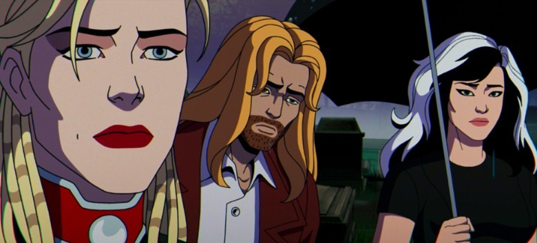 Charaktere der Thieves and Assassins Guild bei Gambits Beerdigung in X-Men '97