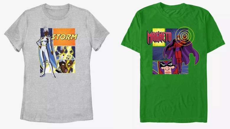 X-Men '97 t-shirts with Storm and Magneto