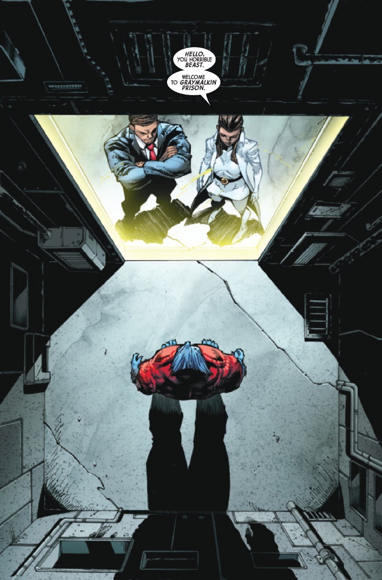 X-Men #8 Beast in prison