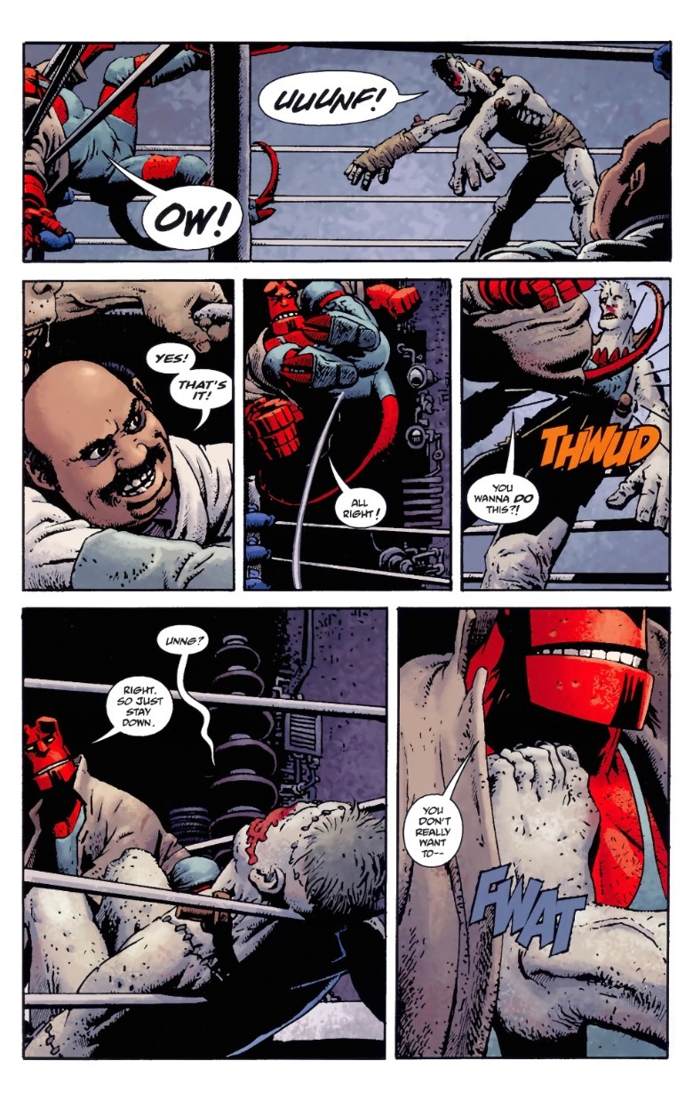 House of the Living Dead - Hellboy wrestles Frankenstein
