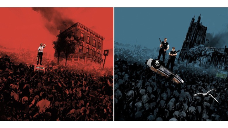 Ilustraciones de vinilo de Shaun of the Dead y Hot Fuzz Jock