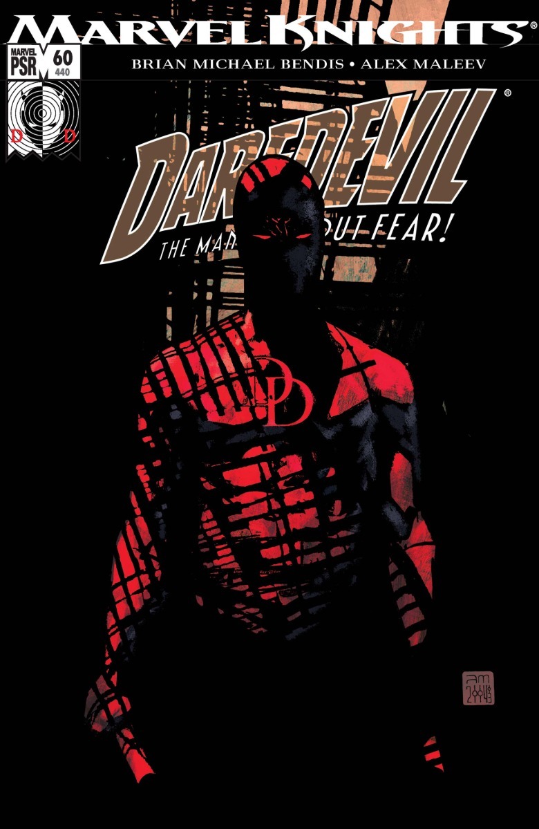 Daredevil #60 cover by Alex Maleev Daredevil standing in dark alleyway