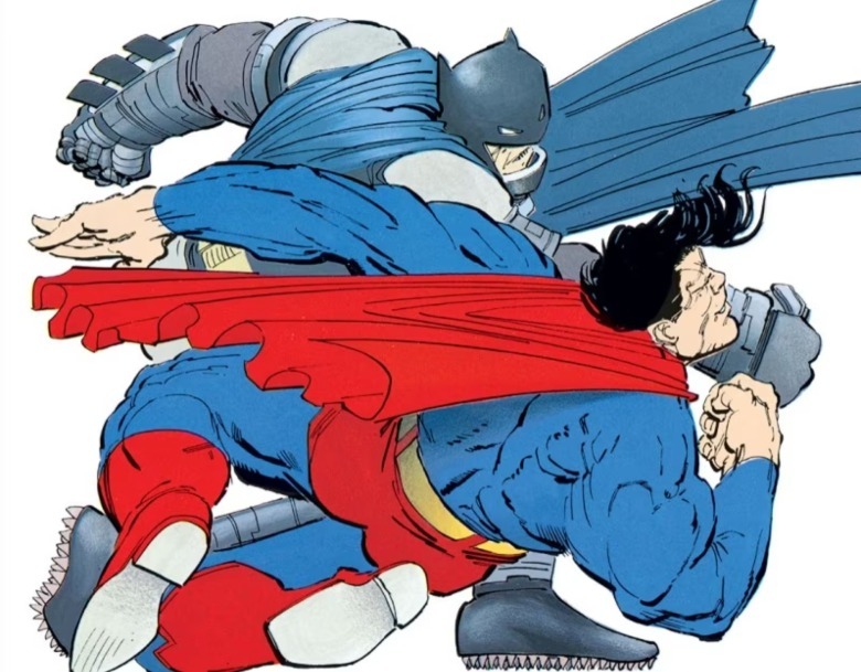 The Dark Knight Returns by Frank Miller Batman punching out Superman